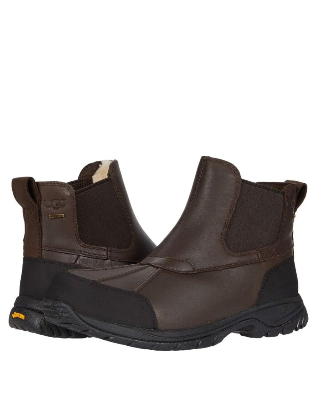 UGG Butte Chelsea Mens Waterproof Leather Wool Insulated Winter Boots Brown 11.5